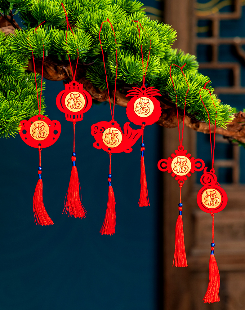 小灯笼挂饰树上挂盆栽盆景室内户外过年场景布置春节新年装饰挂件