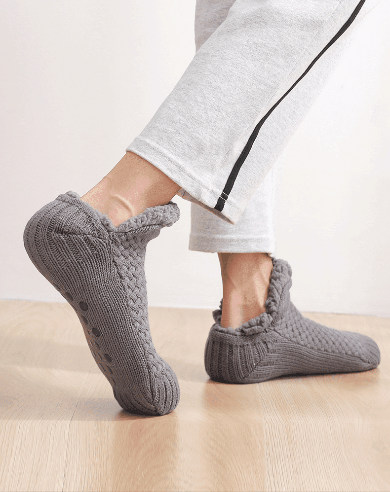 地板袜成人秋冬加绒加厚地板鞋男士成人防滑室内居家袜子月子袜暖脚袜