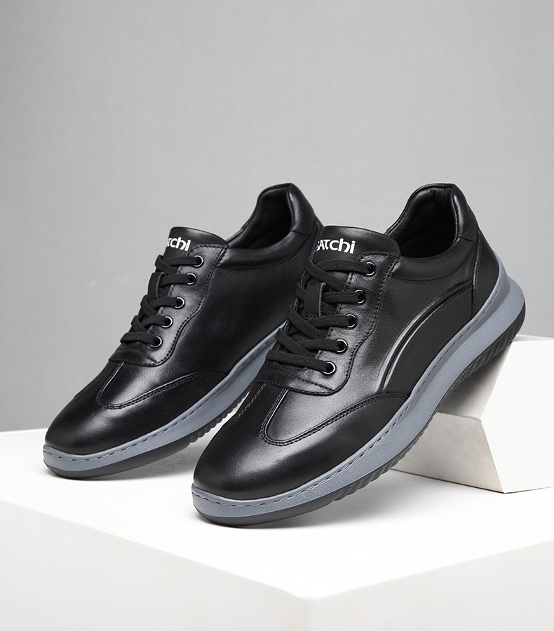 沙驰男鞋新品休闲皮鞋男真皮头层牛皮缝线耐磨epr轻底舒适透气都市