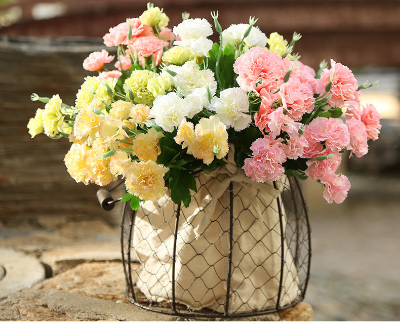 花艺赫家饰huayihejiashi仿真10头康乃馨