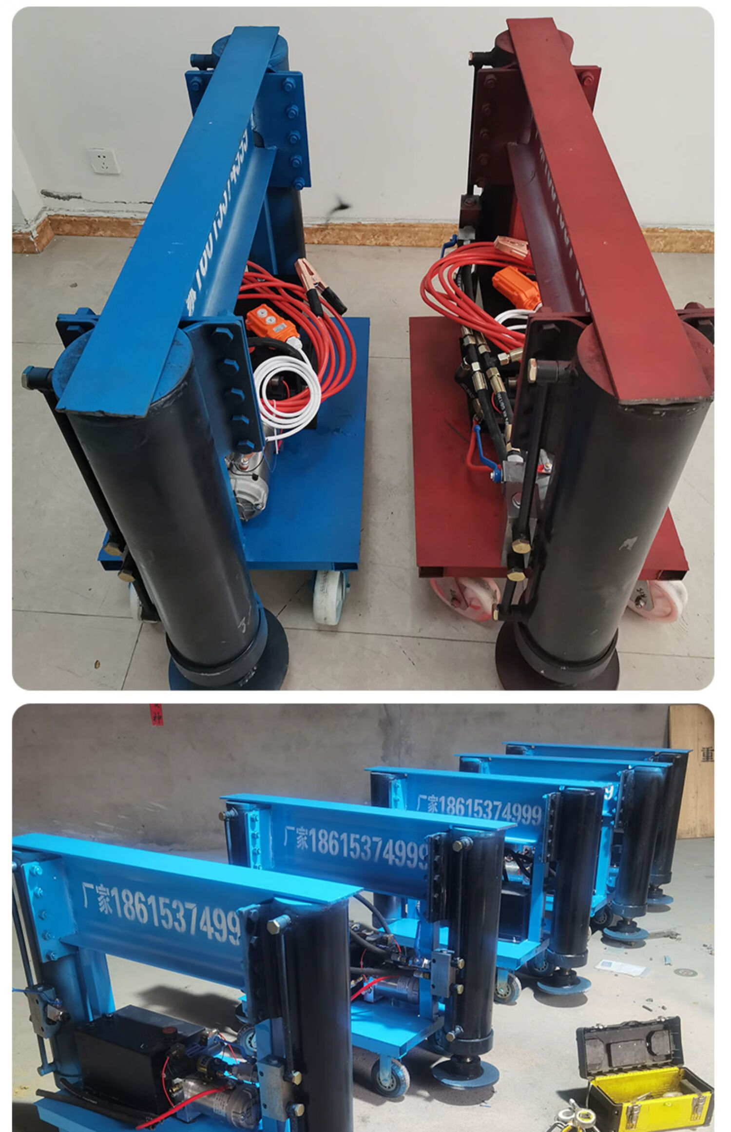 吊车车腿支撑流动液压支腿挂车移动支撑小推车吊车液压支撑腿流动升降