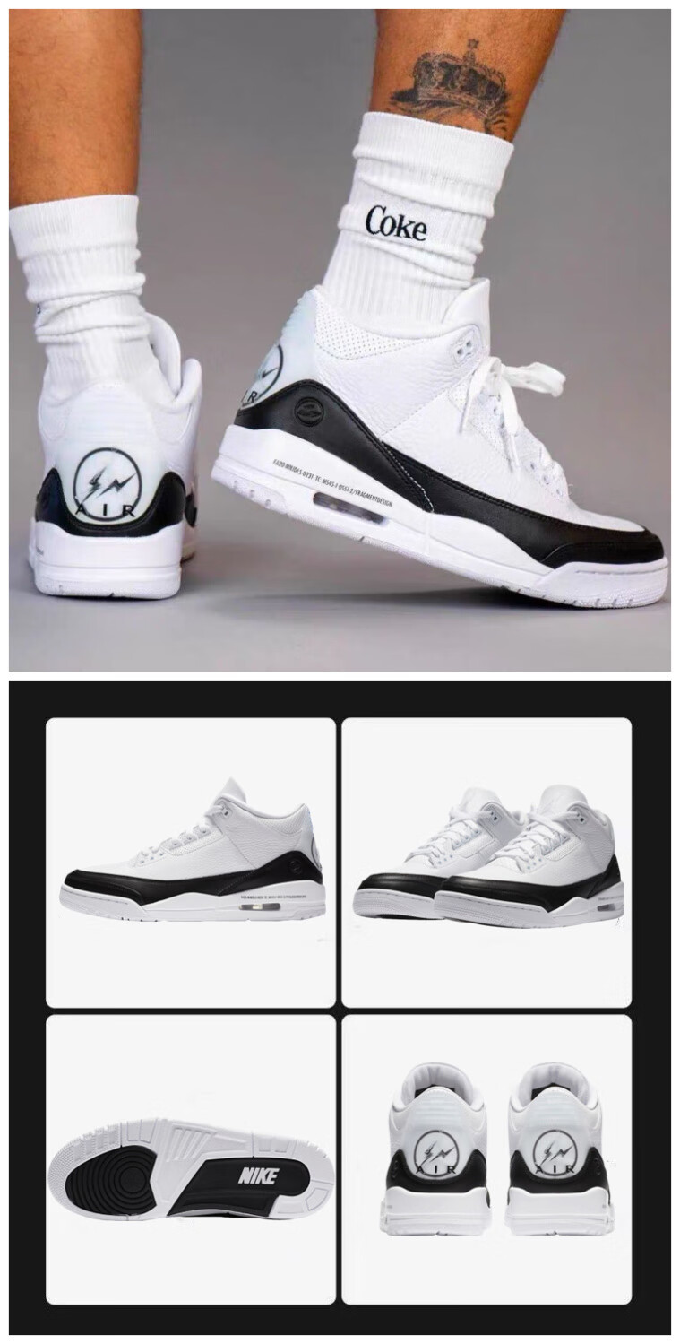 大码aj男女鞋运动鞋aj3白手稿白红换钩粉摩卡 aj3大魔王【高品质】 36