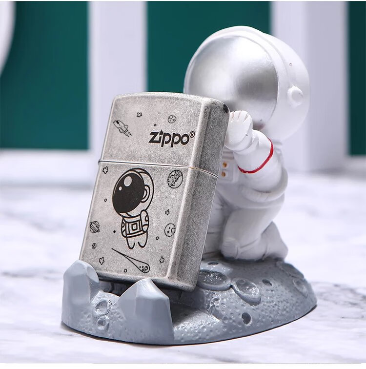 芝宝打火机zippo宇航员送男友古银太空人风个性创意潮定制 宇航员畅饮
