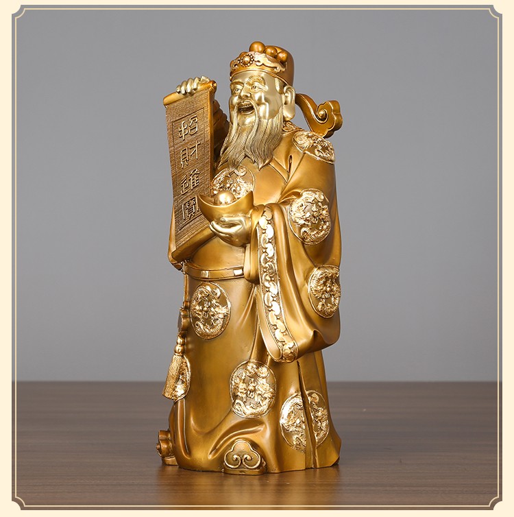 铜欣祥纯铜文财神摆件财神爷佛像财帛星君居家摆件工艺品大号财神