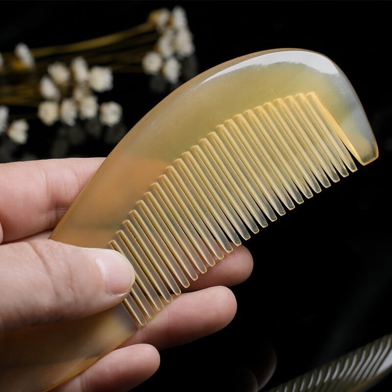 犀牛梳两用情人节粗牛角梳天然顺发梳梳牛角按摩梳子家用新款梳15cm