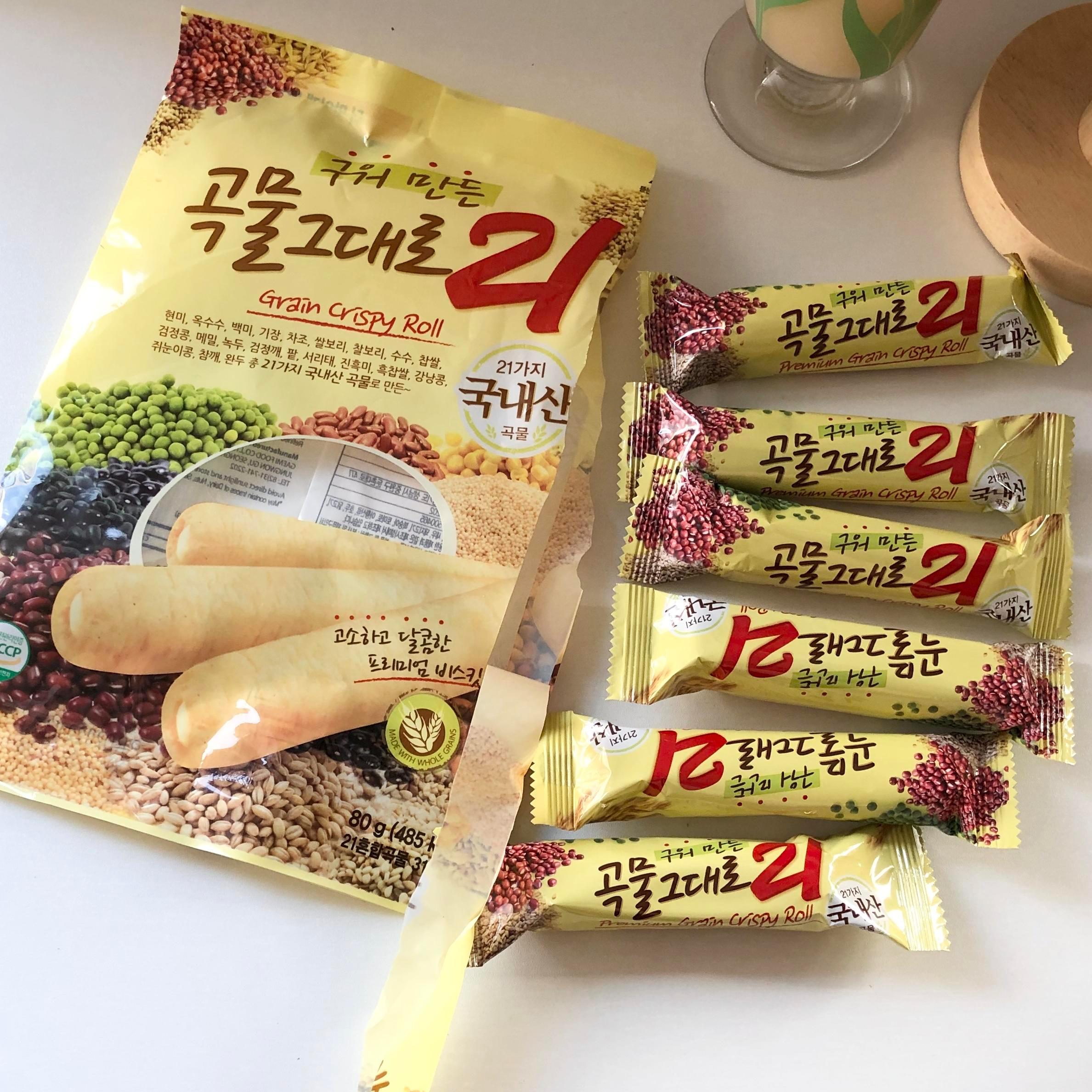 韩国进口21种谷物棒80g非油炸奶酪芝士夹心米果能量棒【图片 价格 品