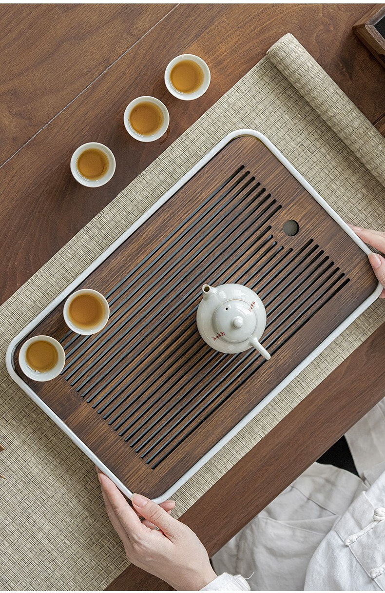唐丰茶盘家用现代简约小型托盘功夫茶具茶海沥水茶台干泡台一人用简易
