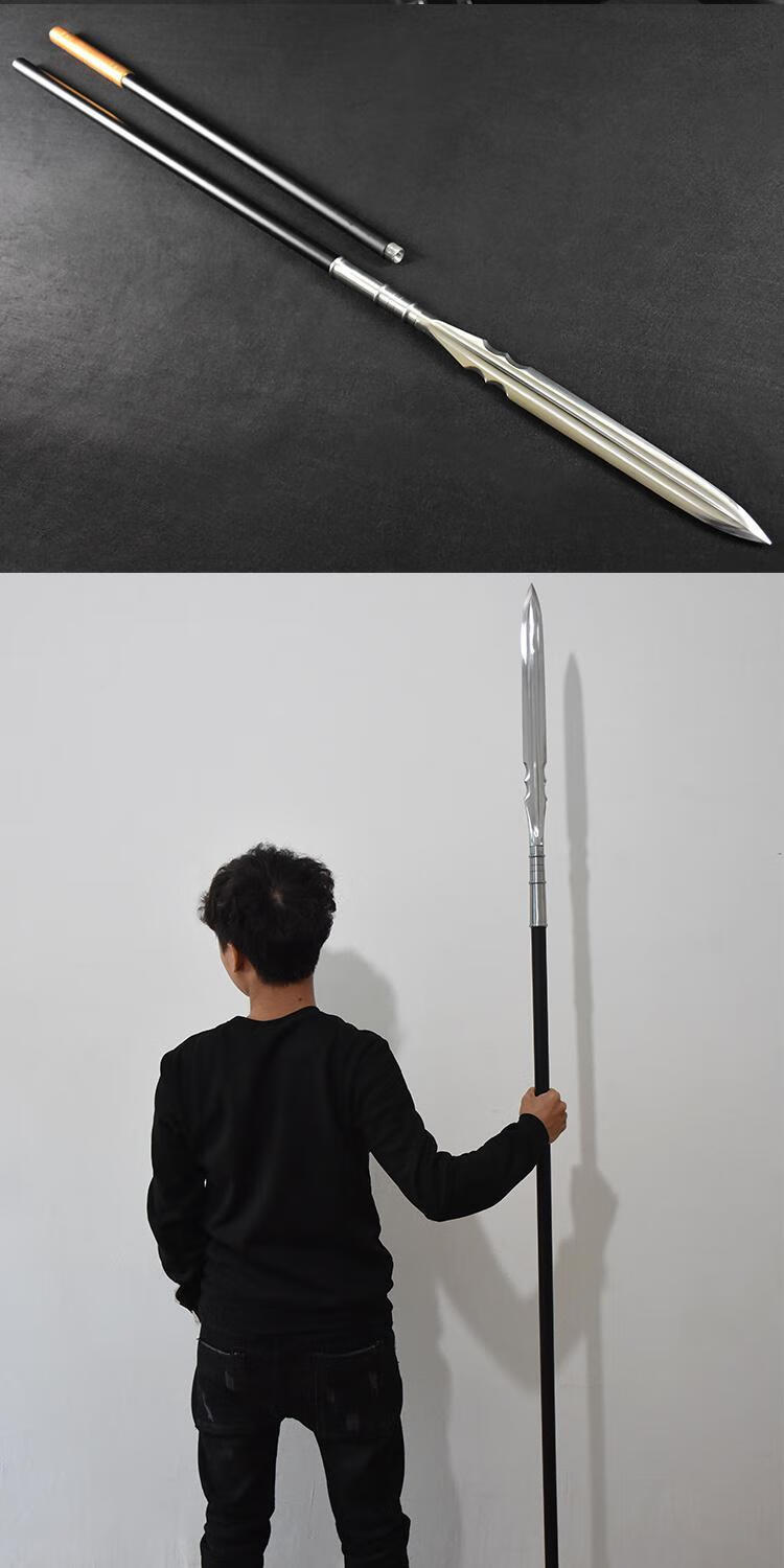 赵云长矛一体红缨枪霸王枪高锰钢十八般钩镰枪未 亮银枪1代【图片