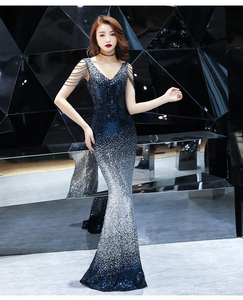阿亨生日宴成人年会礼名媛聚会小众轻奢晚礼服女2020新款宴会气场女王