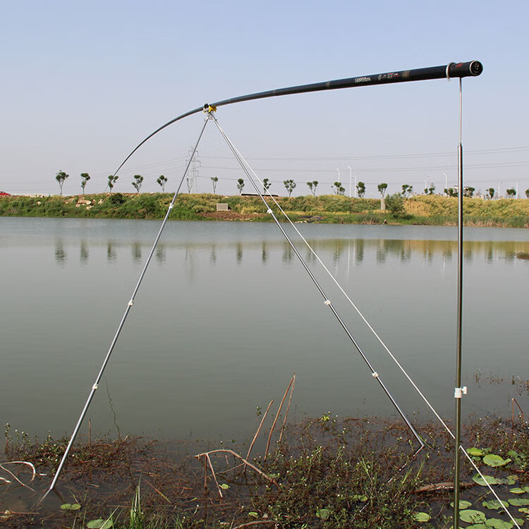 不锈钢龙门长竿支架滑轮鱼杆竿架8-20米长杆专用大支架钓鱼架炮台