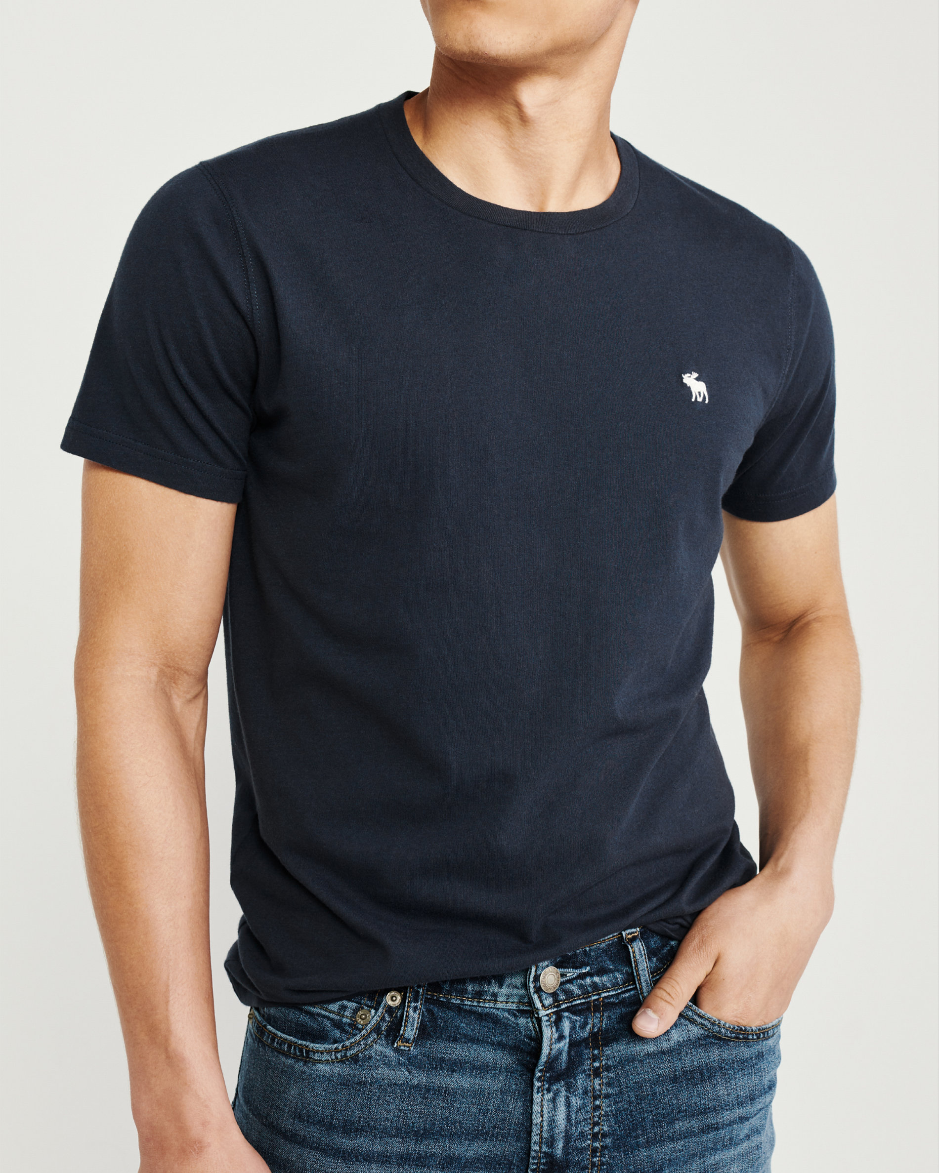 国际品牌af男装美国现货 af纯棉小鹿半袖打底衫圆领短袖t恤男 01 s