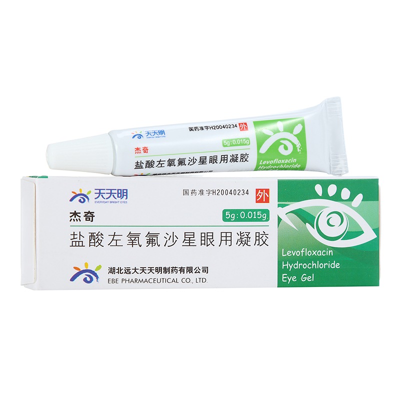 天天明 杰奇 盐酸左氧氟沙星眼用凝胶 5g:15mg/支 治疗 结膜炎 角膜炎