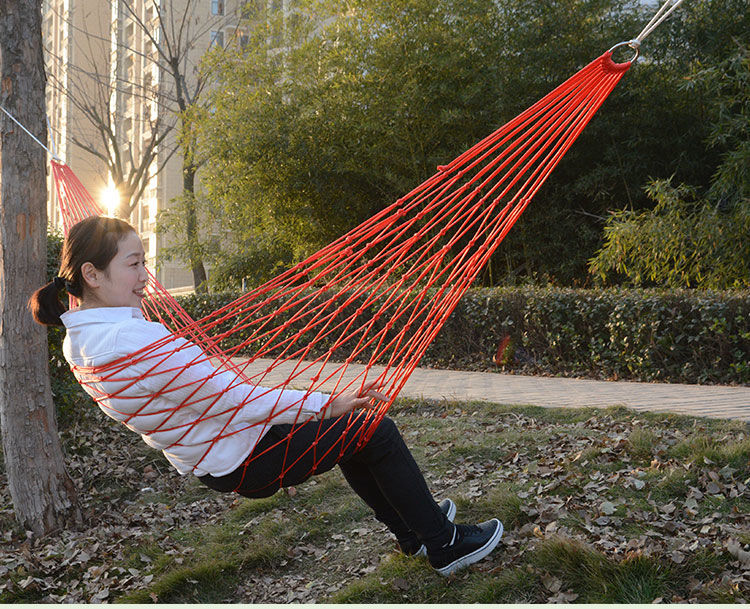 郡格吊床户外睡觉秋千吊绳网红摇篮吊椅室内阳台野外网床悬空掉床宝蓝