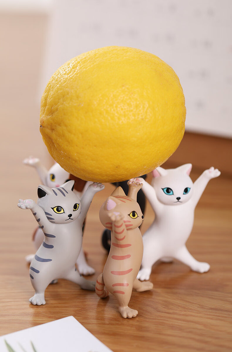 日本qualia猫猫笔架扭蛋可爱举笔的妖娆猫咪骚猫笔架文具置物架猫咪
