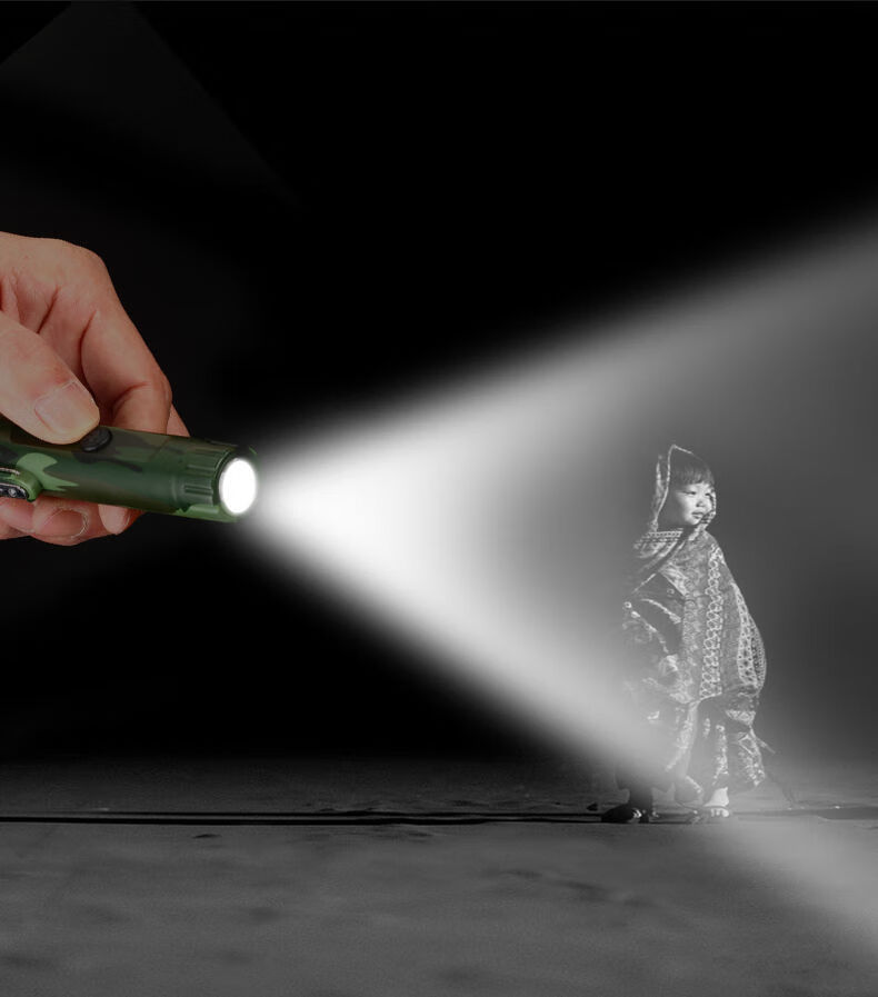 艾帛利 多功能手电筒强光可充电野外家用耐用防风打火机男士高档新款