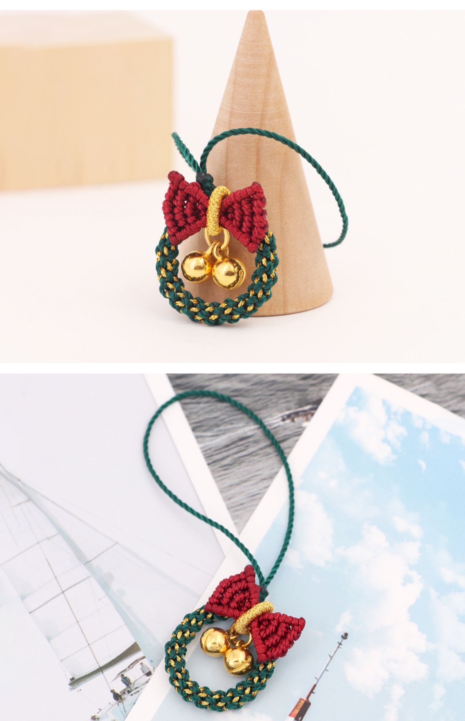 情人节礼物黄金铃铛吊坠在逃公主手机绳手链蝴蝶结手绳纯足金转运珠