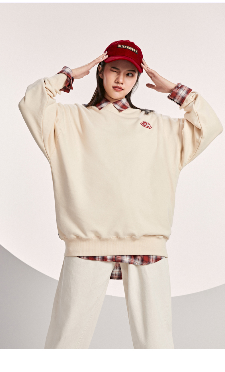 girl【花木兰联名】套头卫衣女宽松韩版上衣慵懒风设计感2021春季新款