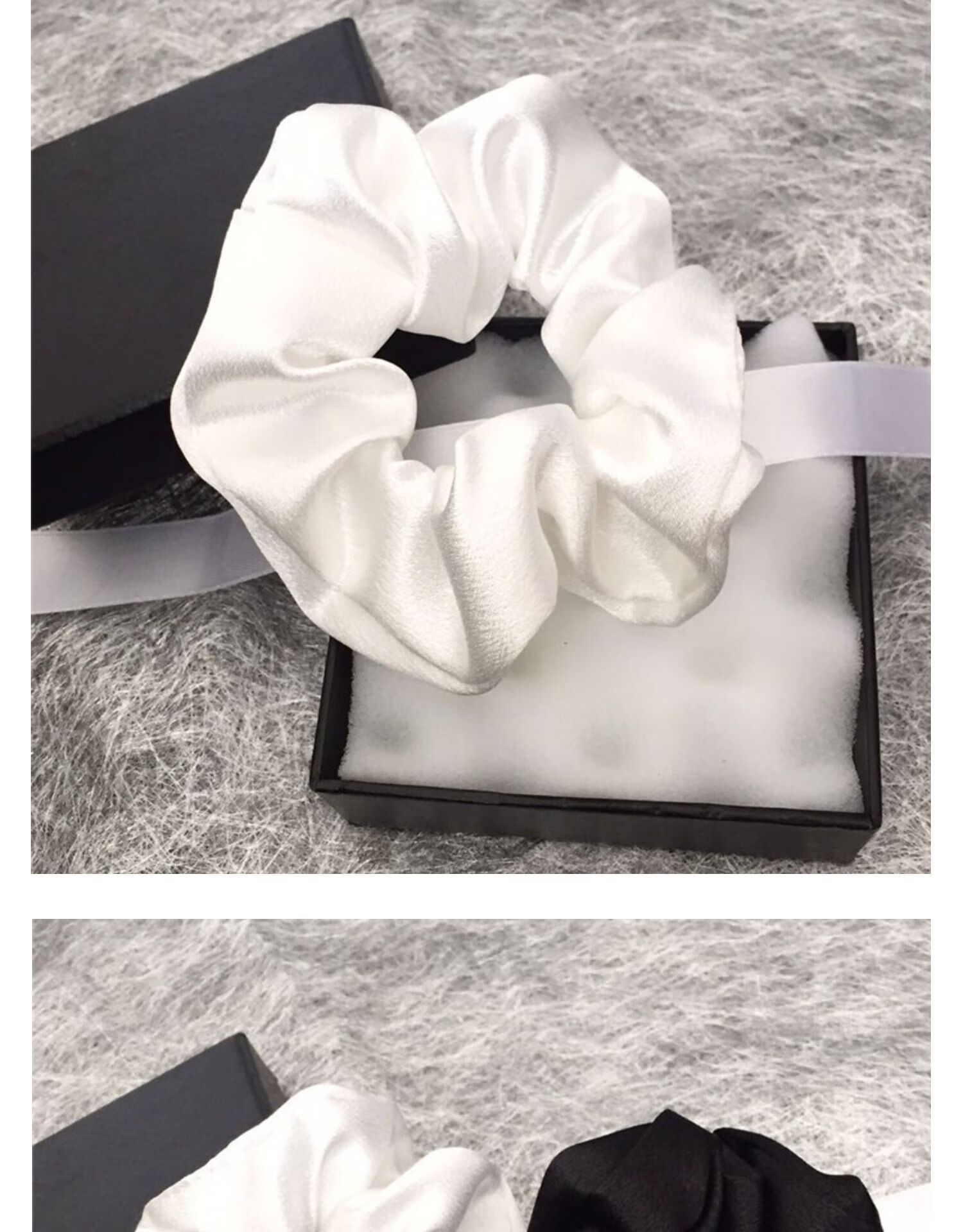 发圈大肠圈韩国简约百搭法式头绳扎马尾粗发绳女亮丝布艺头花小号