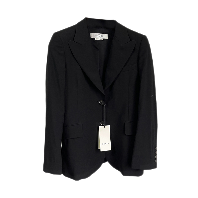 gucci古驰女士黑色羊毛单西外套黑色42