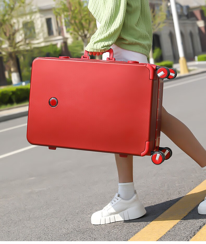 外交·官鲨鱼拉杆箱铝框万向轮行李箱女男结实耐用旅行箱大容量皮箱子