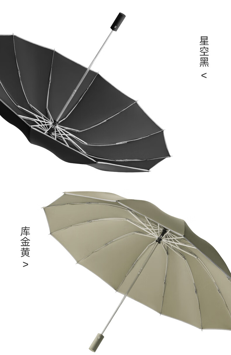 雨伞超大折叠反向大雨伞广告伞太阳伞 手动-12骨超大黑胶-藏青 三折伞