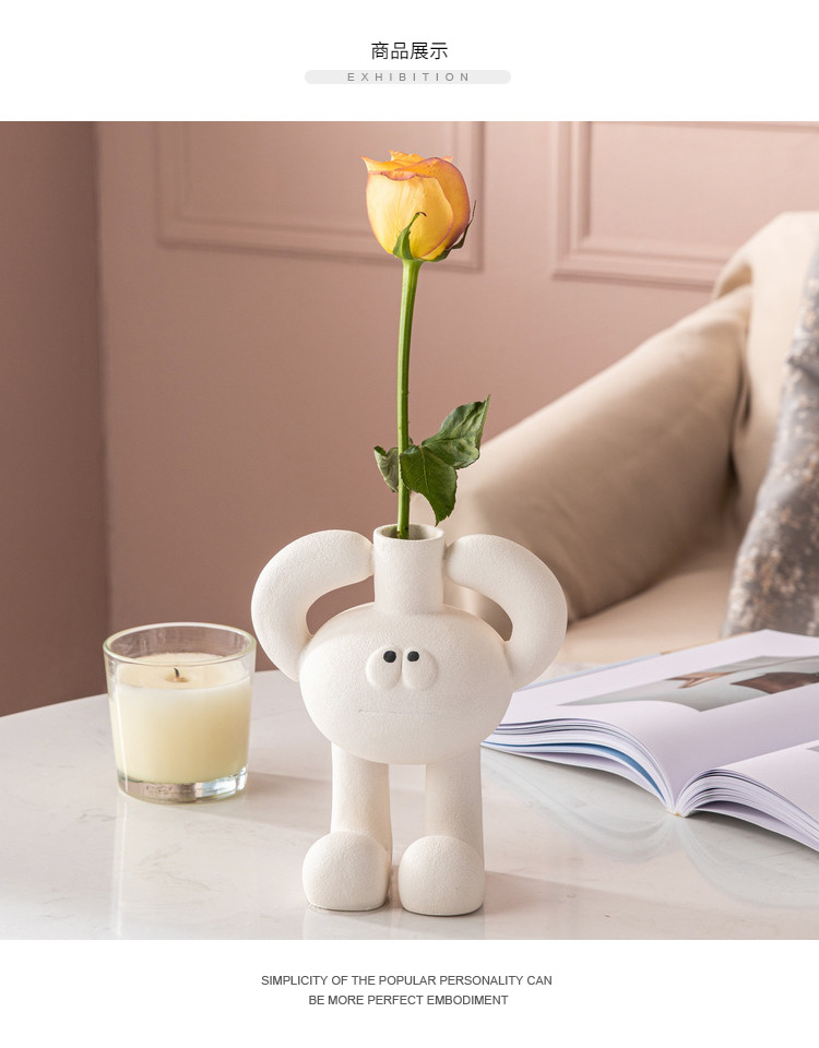 北欧现代大脚丫趾小可爱花瓶韩国ins民宿网红桌面客厅儿童房摆件高度