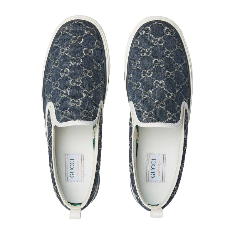 gucci/古驰男鞋gg tennis 1977系列懒人一脚蹬帆布鞋643489 2kq20
