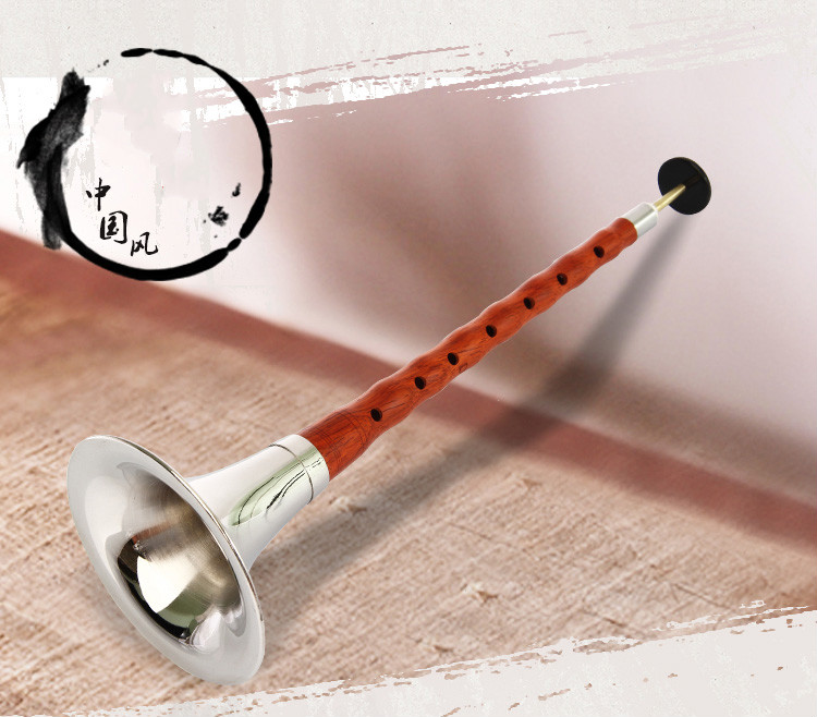 悦宝灵红木乌木唢呐d调成人初学者唢呐乐器全套唢呐成人初学d调白碗