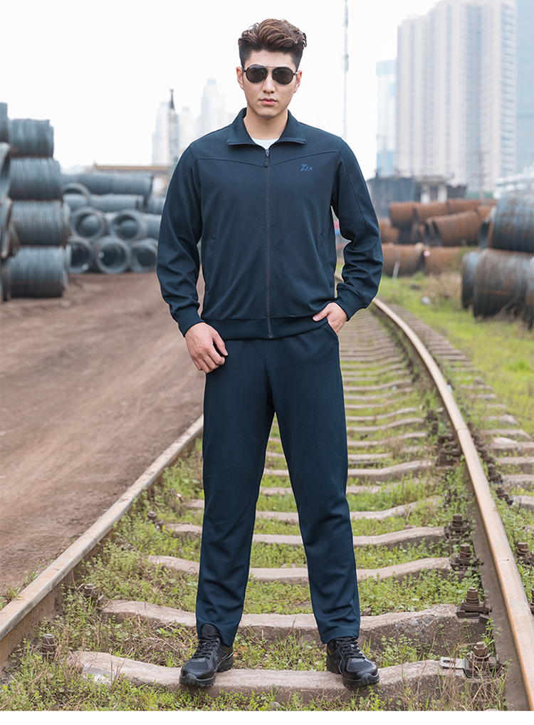 长袖体能服套装男体能训练户外运动服套装新式作训服 冬季加厚藏青色