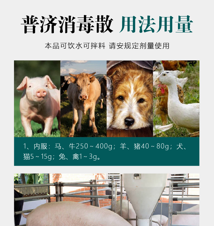 大中农dazno 兽药普济消毒散兽用猪牛羊药鸡鸭 1000g/袋【图片 价格