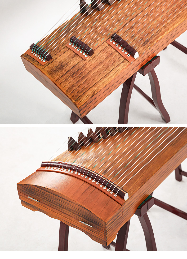 小古筝125刻字儿童专业便携式古筝琴21弦初学入门考级迷你筝 125子夜