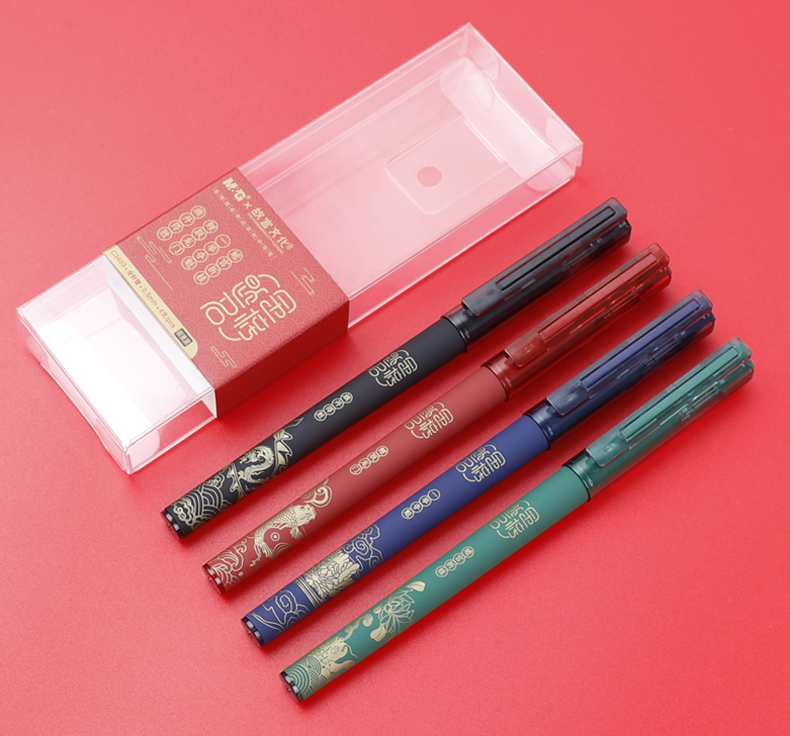 高颜值国潮好看金榜题名系列初中生文具高考礼盒签字按动水笔考试专用