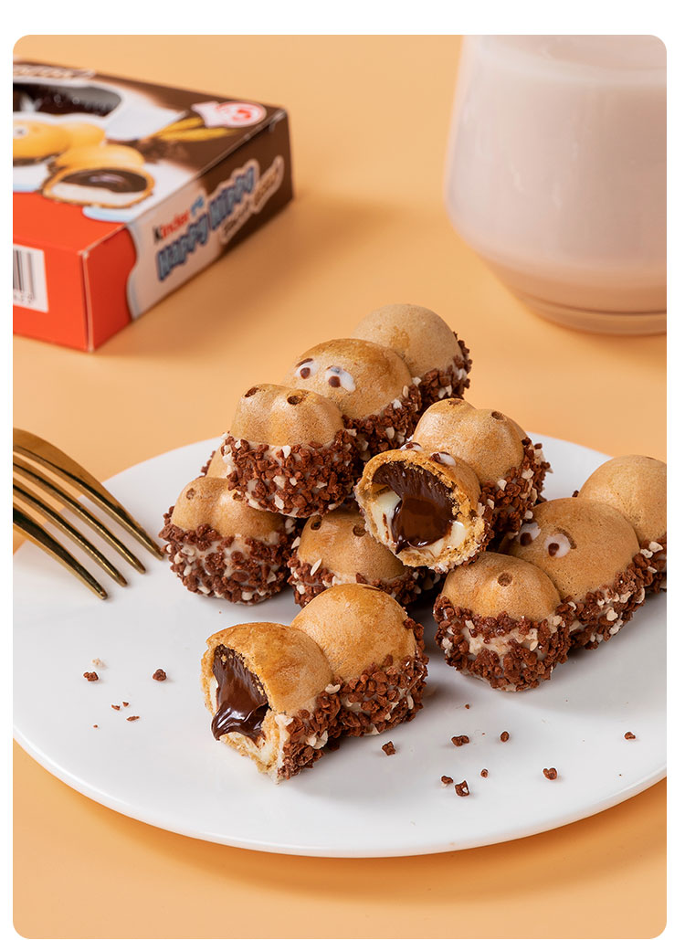 邦加【5折】进口零食健达kinder 开心河马榛子巧克力饼干整箱10盒*10