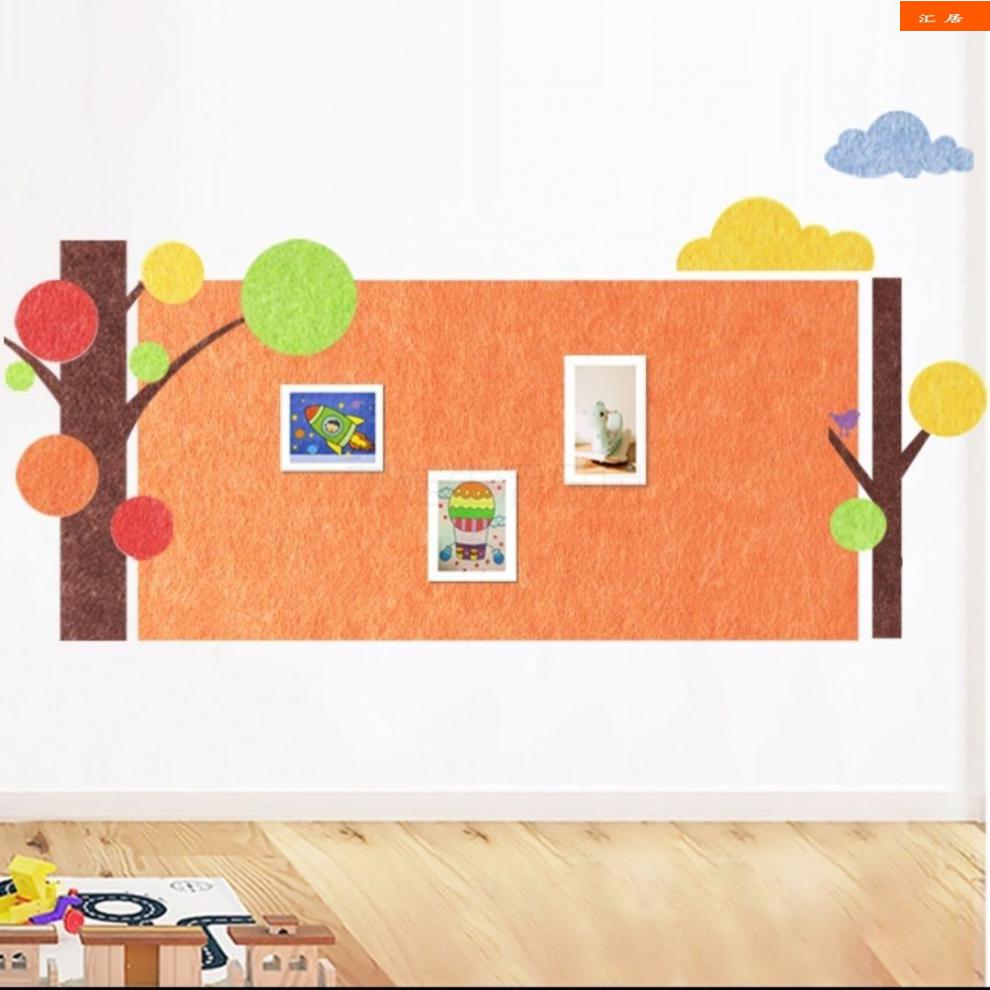 毛毡板幼儿园文化墙环创大树软木毛毡板装饰彩色照片毛毡墙贴展示板