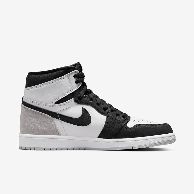 耐克nike air jordan 1 high aj1黑灰脚趾男子高帮篮球鞋 555088-10