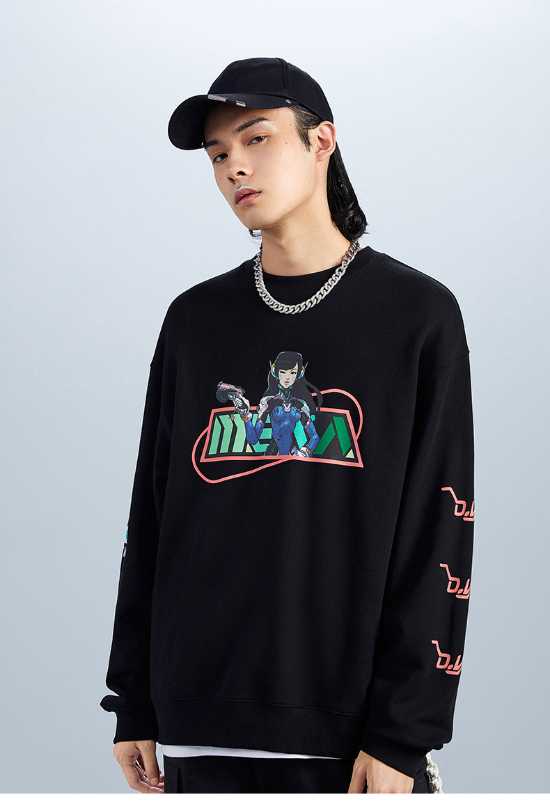 太平鸟男装新款魔兽世界联名熊图案卫衣暗纹设计外套潮守望莱因哈特圆