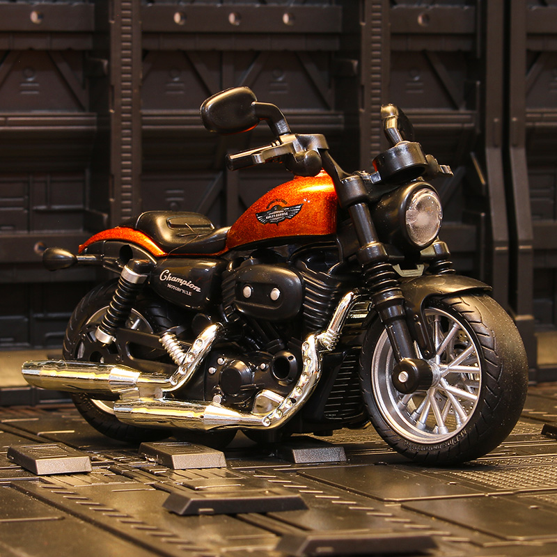 商城摩托车玩具仿真回力合金车逼真模型赛车灯光声效儿童男孩3岁礼物