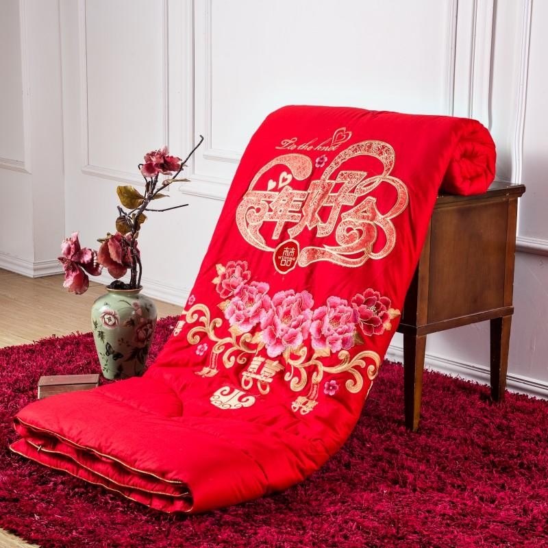 南极人家纺婚庆喜被结婚大红色棉被子被芯太空秋冬被双喜结婚陪嫁送礼