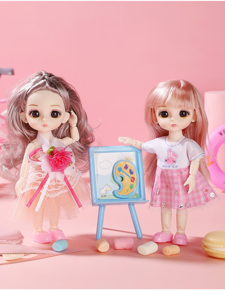 芭比娃娃玩偶小号17厘米洋娃娃迷你仿真玩偶摆件儿童女孩玩具公主公仔