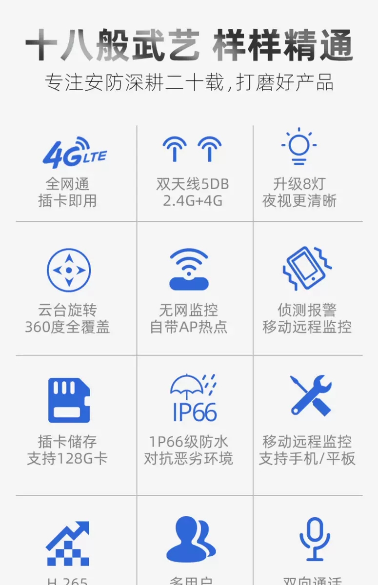 4g插流量摄像头icam365户外防水无需网络手机远程监控器看护果园4g