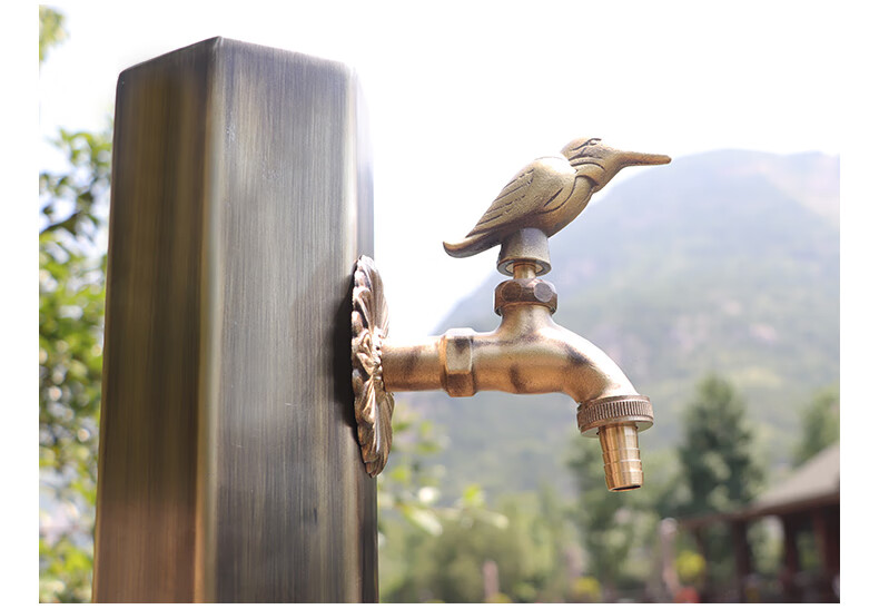 芬驰创意复古动物户外水龙头全铜单冷庭院花园防冻洗衣机龙头家用o款