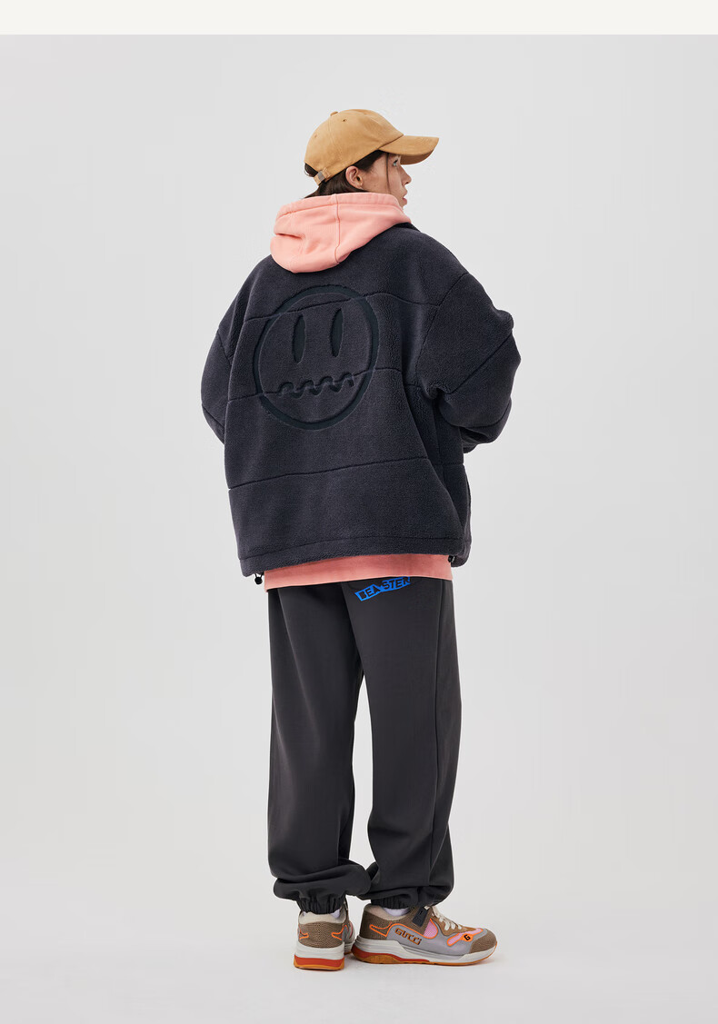 beaster小恶魔鬼脸仿羊羔绒棉衣潮牌防风防寒休闲情侣