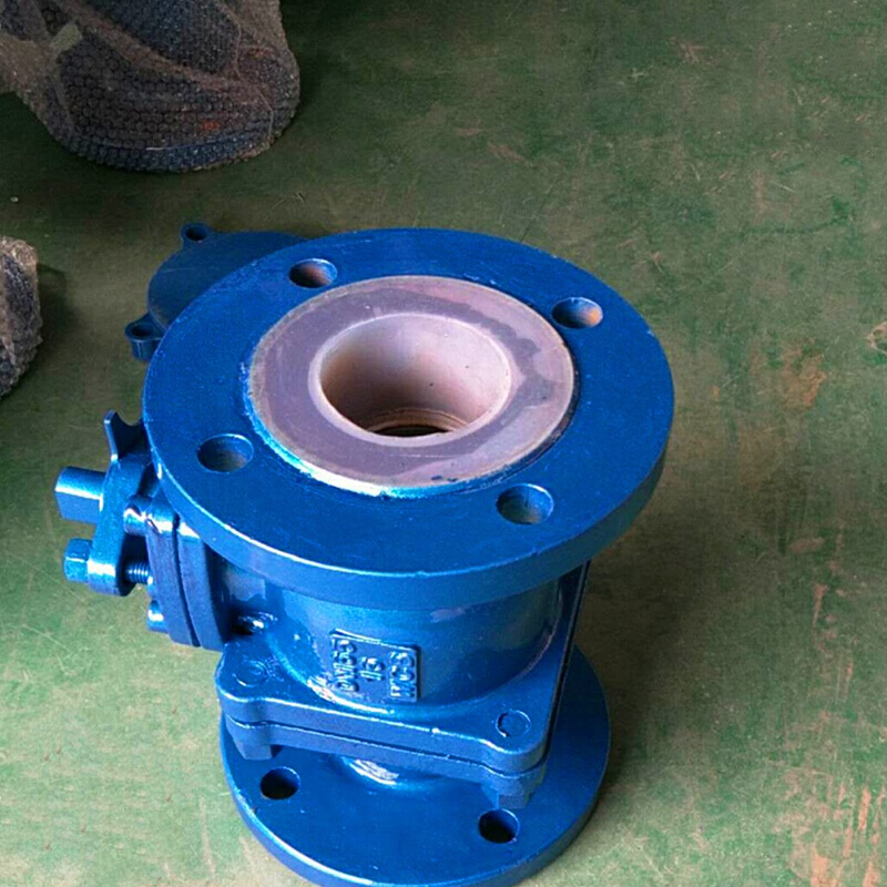 fq41f46 衬四氟放料球阀 衬氟放料阀 变径球阀 反应釜底阀 化工部 dn8