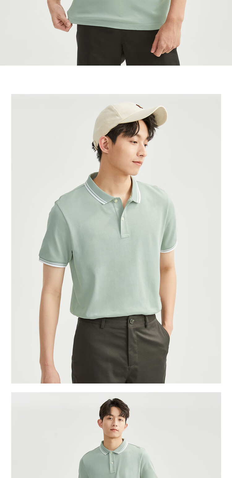 Giordano Men's Short-Sleeve Polo Shirt, Summer High-Tech Quick-Dry, Contrasting Color Pique Fabric, Lightweight Collared Top, 01014387 15