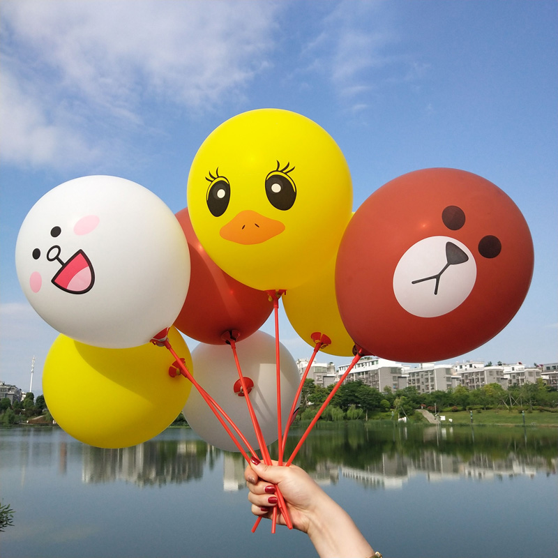 批发儿童多款幼儿园玩具地推可爱扫码小礼品发光气球 普通卡通100个小