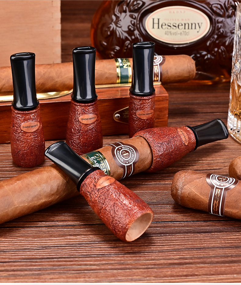 茄皇cigarking雪茄烟嘴循环使用石楠木材质男士专用高档雪茄烟嘴cly21