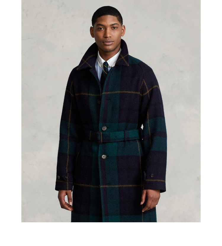 ralphlauren拉夫劳伦男装21年冬格纹粗花呢巴拿肯大衣rl14481999多色