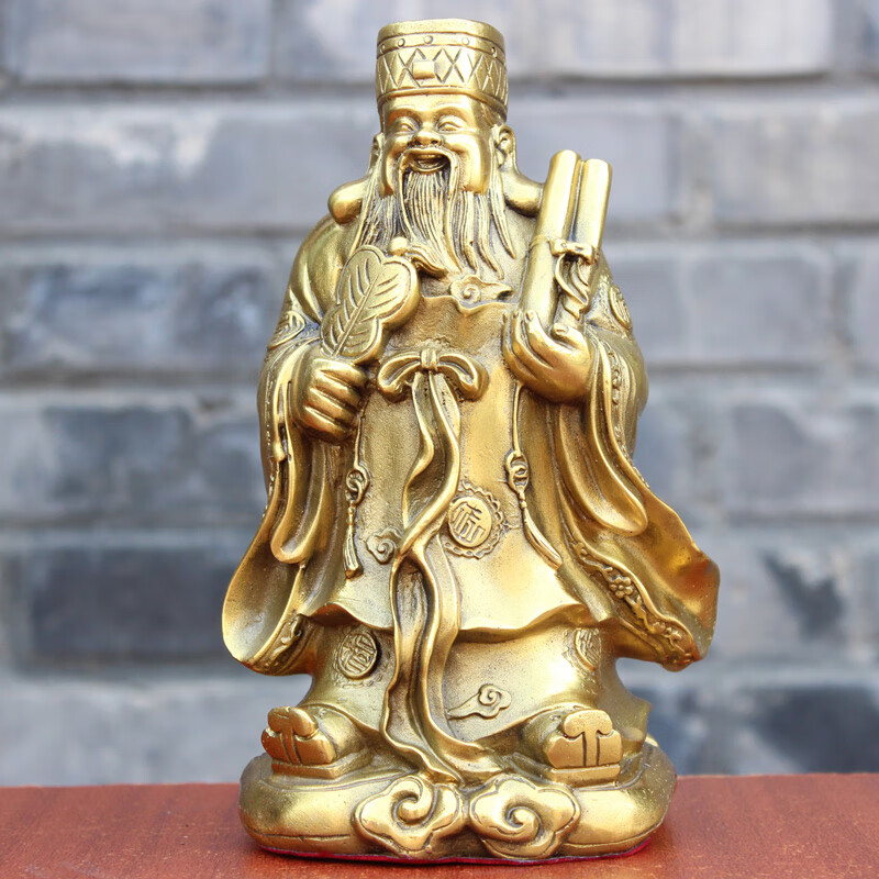 真全铜器纯铜福禄寿三星祝寿礼品福星禄星寿星家居福星高照工艺品摆件