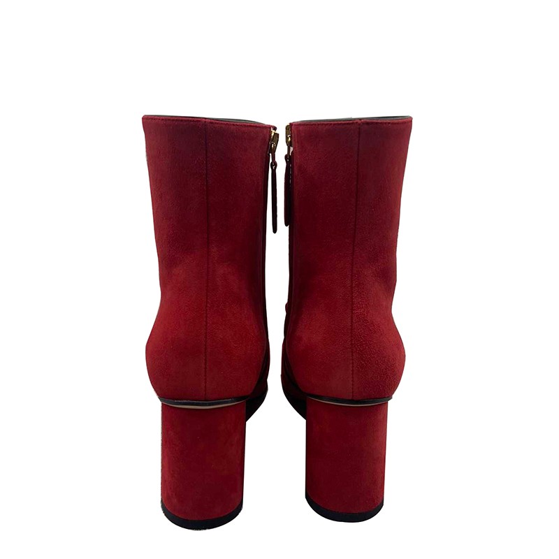 gucci古驰女士经典红色磨砂皮marmont流苏短靴at408210c2000红色意码