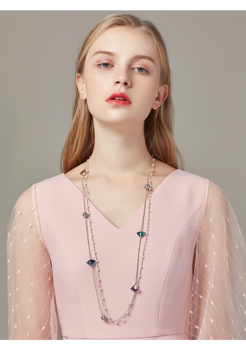 御弗衣链长款百搭衣服链子项链女2021年新款潮高档装饰配饰挂件三角